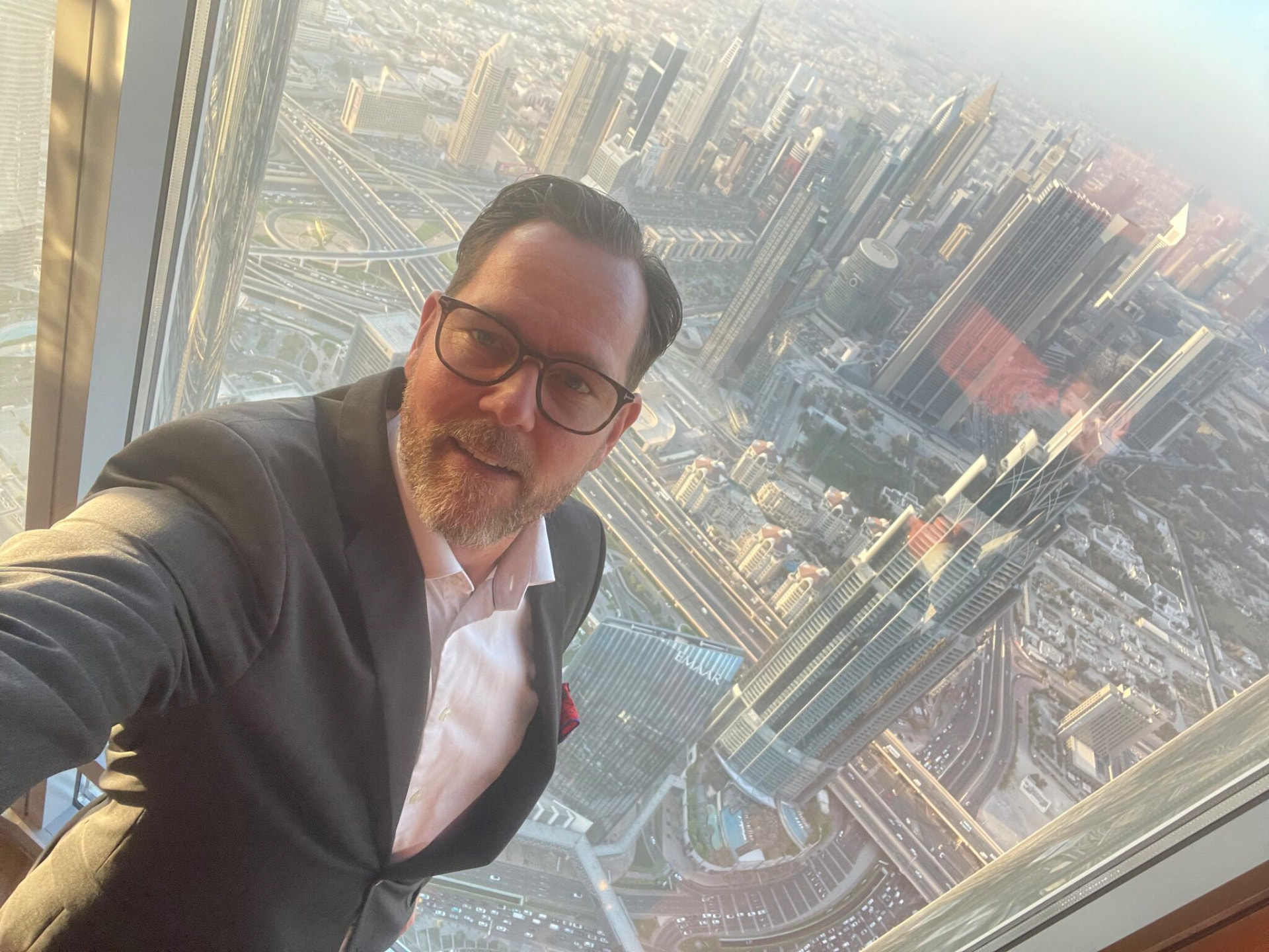 John Björksten overlooking Dubai’s skyline